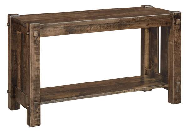 Dutton Rough Sawn Brown Maple Wood Console Table
