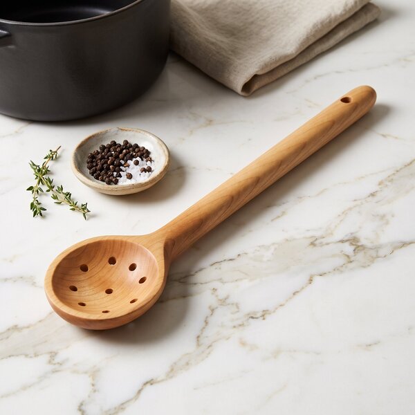 American Made Maple Wood 12" Round Spoon Skimmer In-Stock