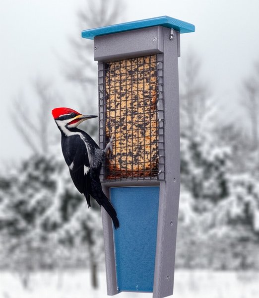 Poly Extended Tail Prop Suet Bird Feeder for Woodpeckers