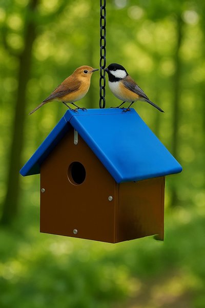 Recycled Poly Bird House for Wrens or Chickadees