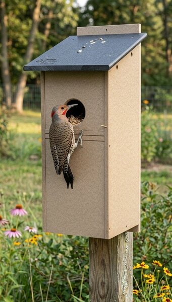 Poly Flicker Bird House Nesting Box