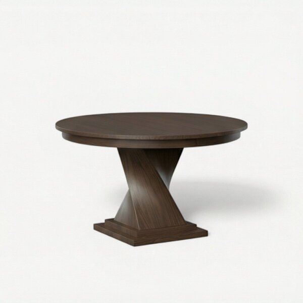 Solid Wood Oxnard Twisted Single Pedestal Table - Modern Style