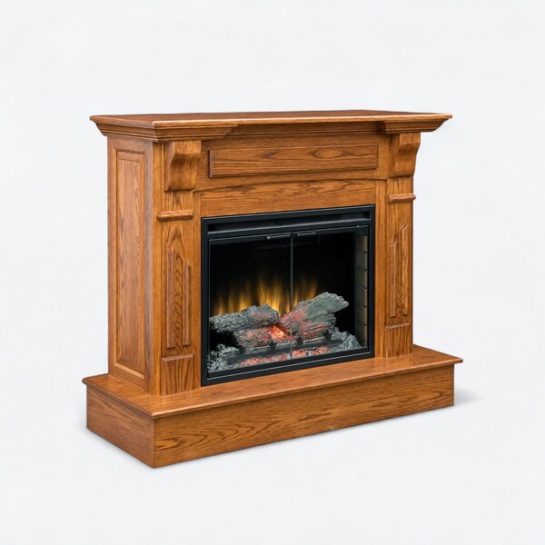 Formal Solid Wood Wall Mantel with Electric Fireplace