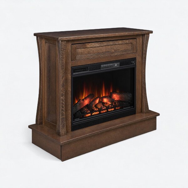 Hardwood Electric Fireplace Unit