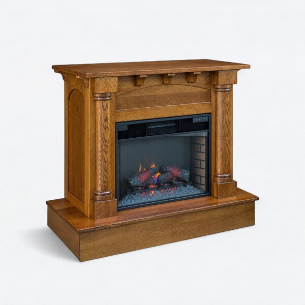 Hardwood Formal Electric Fireplace