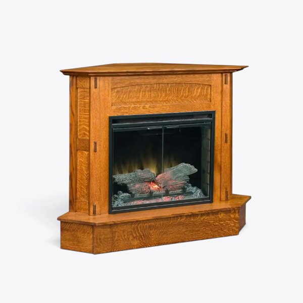 Modesto Mission Hardwood Corner Electric Fireplace Mantel