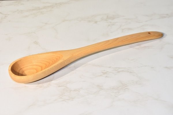Hand Carved Maple Wood 12" Curved Spoon In-Stock