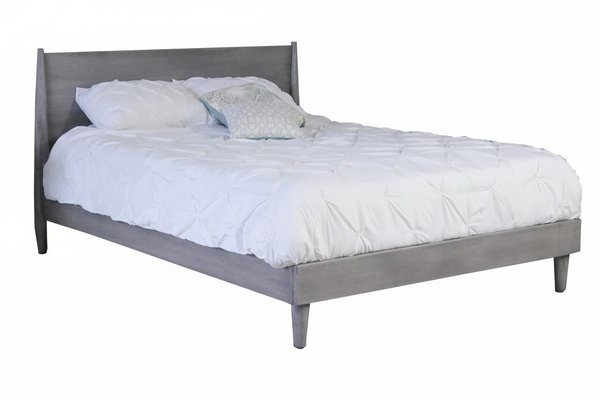 Liberty Simple Wood Platform Bed with Headboard