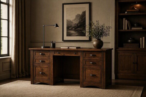 Timberleaf Mission Executive Desk - Choose Size