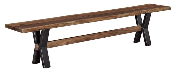 Amish Lewisville Solid Wood Live Edge Backless Dining Bench