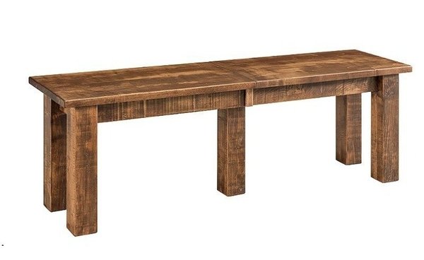 Amish Rough Sawn Wormy Maple Wood Canyon Mission Extension Bench