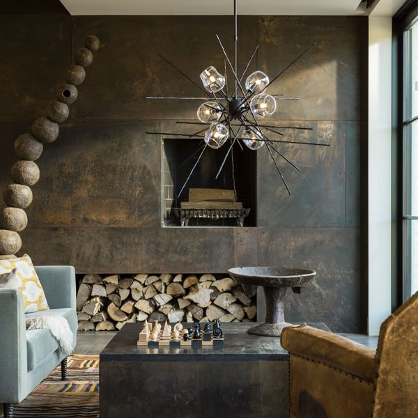 American Made Hubbardton Forge Mid-Century Modern Starburst Pendant Chandelier