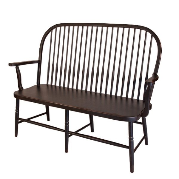 Honey Brook 4' Bowback Bench from DutchCrafters Amish Furniture
