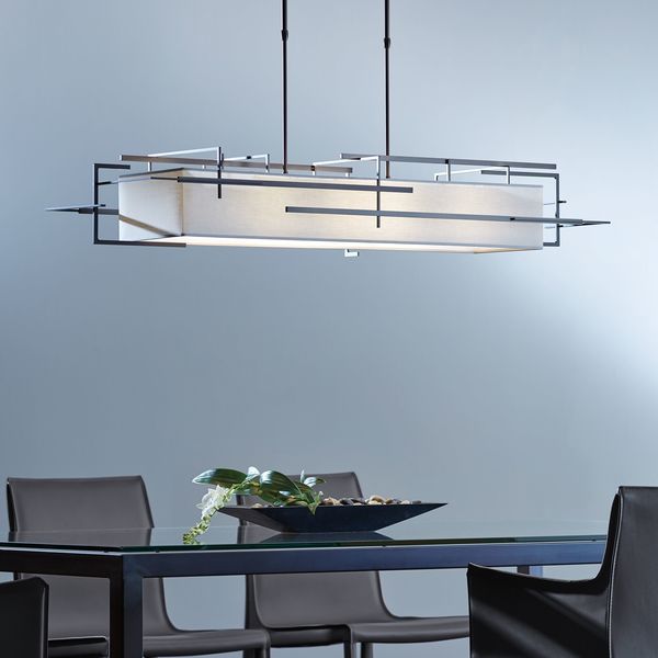 American Made Hubbardton Forge Etch Modern Linear Pendant Chandelier