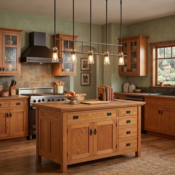 American Made Hubbardton Forge Erlenmeyer 5 Light Pendant
