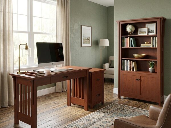 Churchill Mission Solid Wood Office Furniture Set