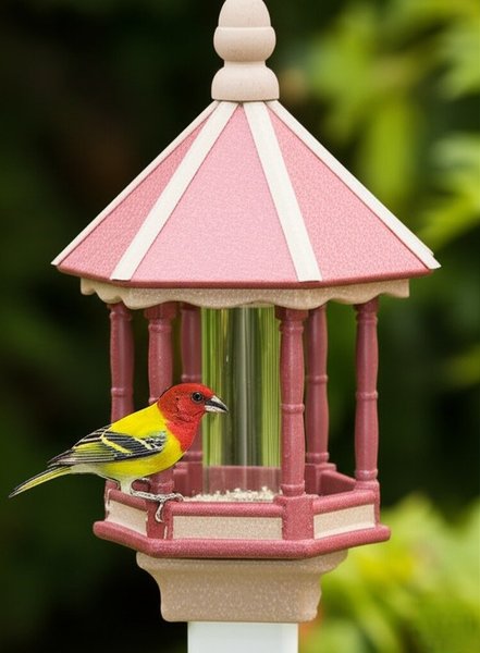 Poly Lumber Gazebo Fly-Thru Bird Feeder - Post Mount