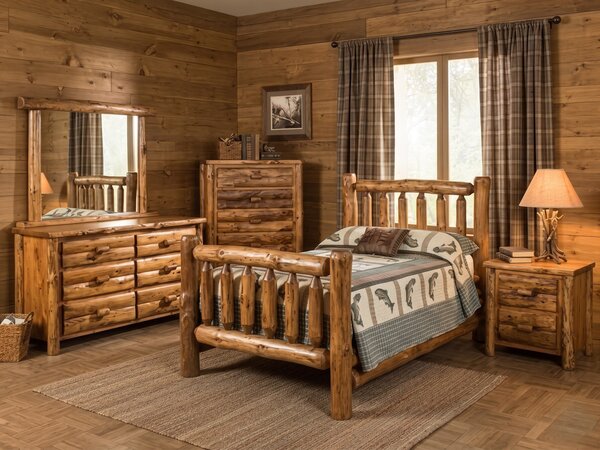 Rustic Log Cabin Bedroom Set - Quick Ship