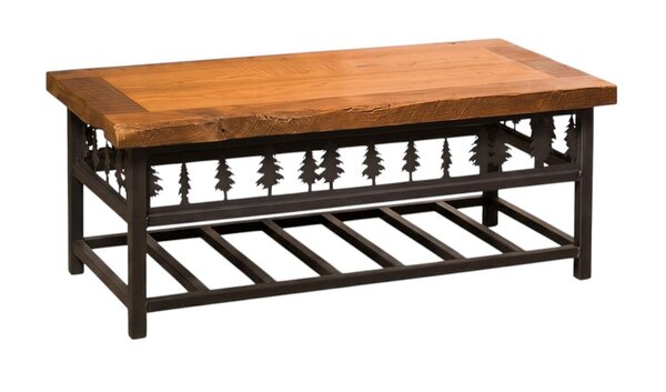 Ironwood Coffee Table with Soft Brown Maple Live Edge