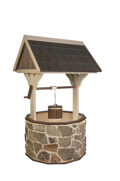 Jumbo Stone Wishing Well and Poly Roof
