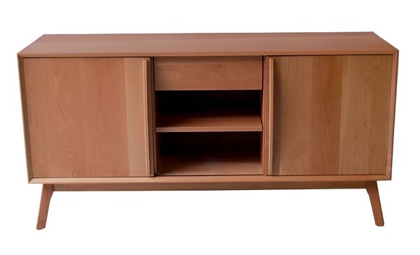 Hastingwood Mid-Century Modern Media Console with Sliding Doors