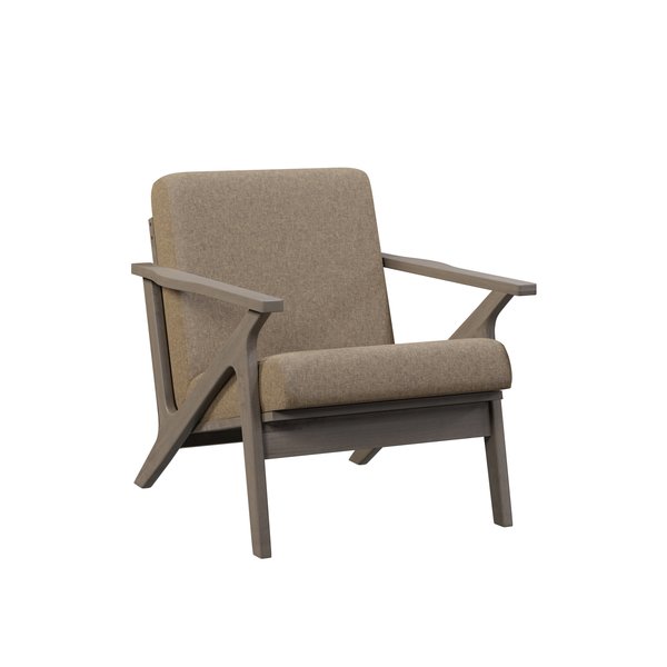 Mid Century Modern Performance Fabric Lounge Chair in Bel Air From