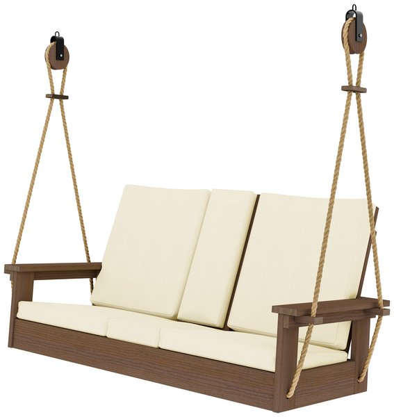 Forest Modern Outdoor Loveseat Sofa Swing - Flip Down Center Console