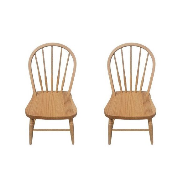 Outlet Oak Wood Bow Back Windsor Child's Chair In-Stock (Set of 2)