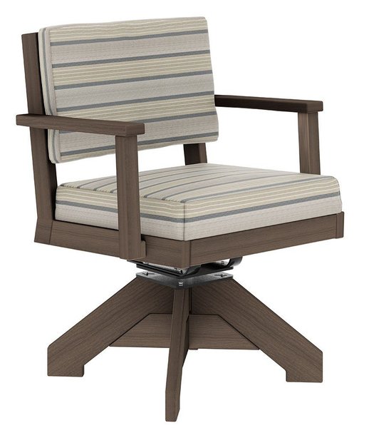 Miller Poly Outdoor Upholstered Swivel Dining Chair with Arms