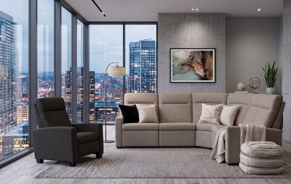 Classic Comfort Wall Hugger Reclining L-Shaped Sectional Sofa with Recliner Set