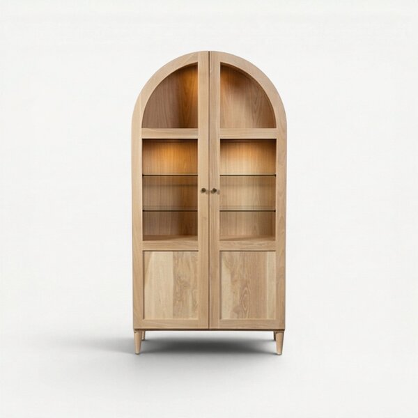 Raised Arched Modern Cabinet with Double Doors