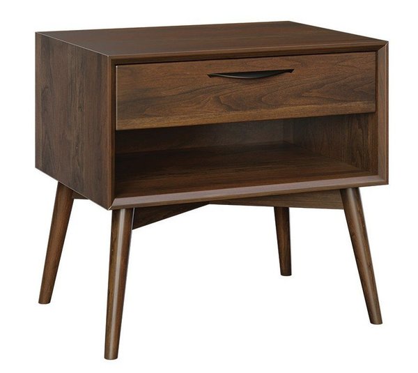 Kirtland Mid-Century Modern Open Nightstand with Drawer
