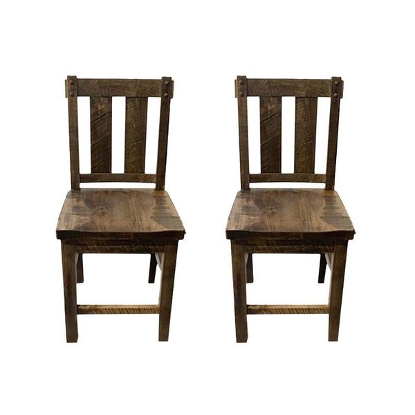 Amish Outlet: Rough Sawn Wormy Maple Wood Counter Stool Set In-Stock (Set of 2)