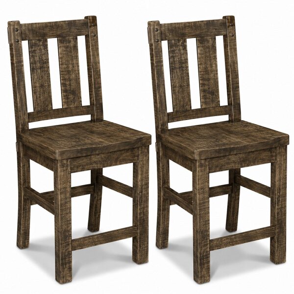 Outlet Rough Sawn Wormy Maple Counter Stool Set In-Stock (Set of 2)
