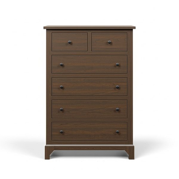Amish 56 Tall Contempory Finwood 6-Drawer Chest of Drawers
