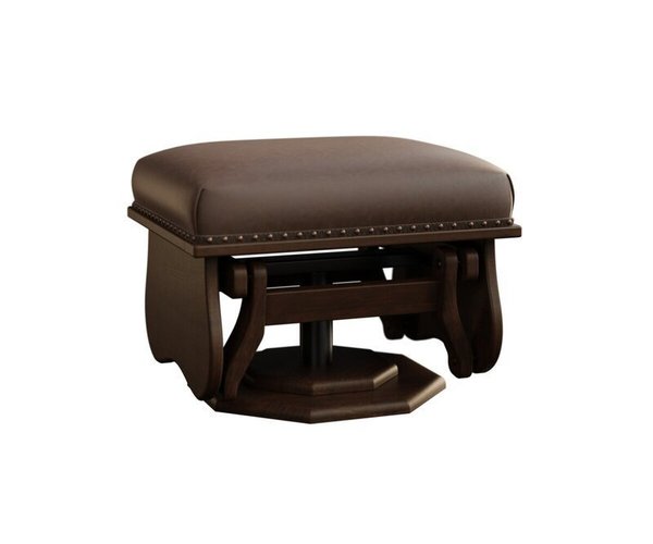 Amish Oromocto Gliding Ottoman - Quick Ship shown in Brown Maple with Rich Tobacco Stain and Texas Leather