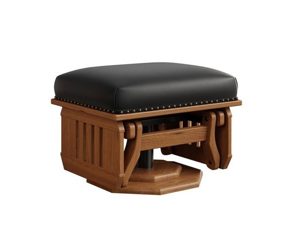Amish Mission Upholstered Gliding Ottoman with Slat Sides - Quick Ship