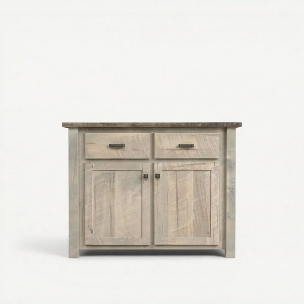 Rough-Cut Maple Wood Bar Island