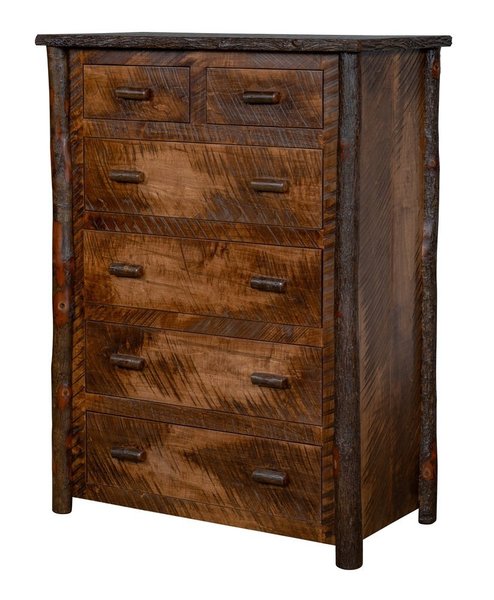 Amish Settlers 6-Drawer Chest shown in R/C Maplewood and  Hickory with Lite Asbury Stain