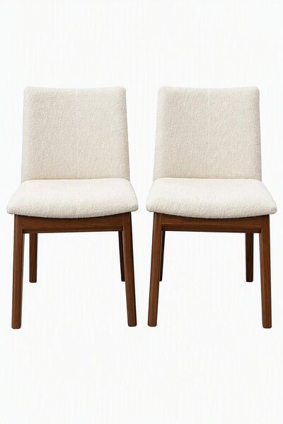 Walnut Upholstered Dining Chair Set of 2 - In Stock and Ready to Ship
