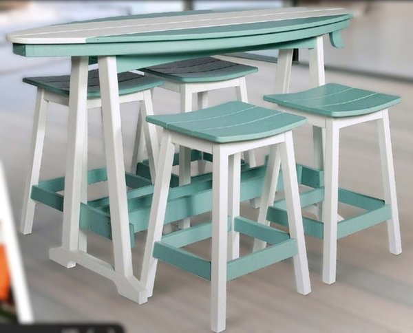 Amish 18 Wide Leisure Lawns Poly Saddle Stool with Height Options