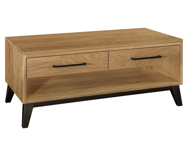 Amish Sofi Coffee Table Shown In White Oak With Natural Stain. Brown Maple (base) With Ebony 10 Sheen.