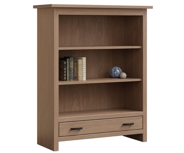 Amish Alpine Open Bookcase with Drawers