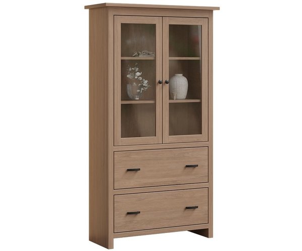 Amish Alpine Bookcase with Doors and Drawers