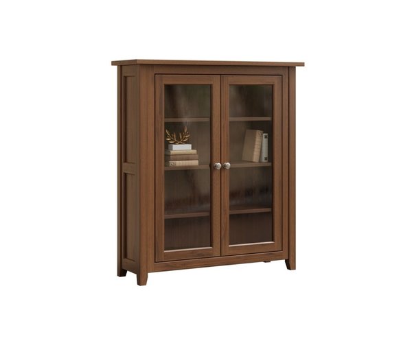 Parklane Solid Wood Bookcase with Full Length Glass Doors - Choose Height