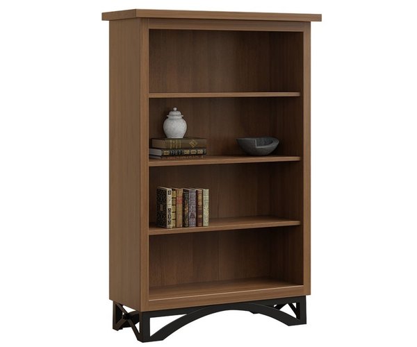 Amish Hillsview Open Bookcase with Metal Base