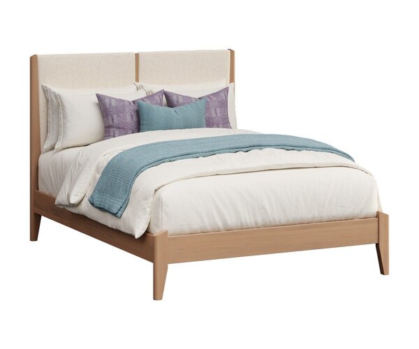 Java Bed Modern Upholstered Wood Panel Bed
