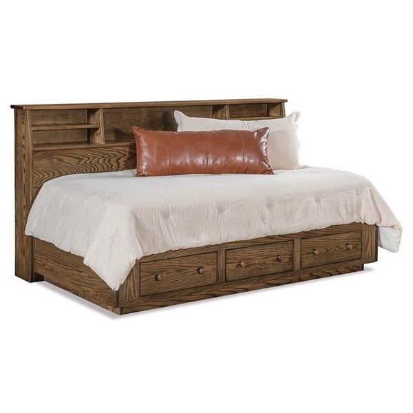 Amish Blake Bookcase Bed with Underbed Drawers