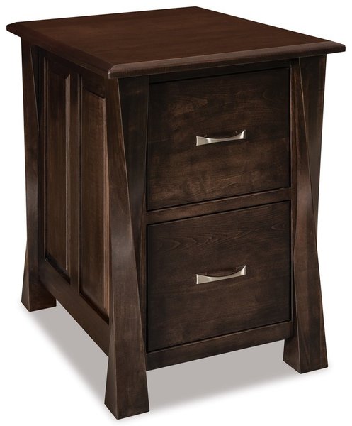 Amish Uplift 2-Drawer File Cabinet with Finished Backside