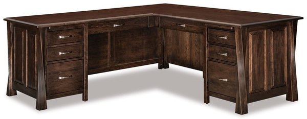 Amish Uplift 8-Drawer L-Desk